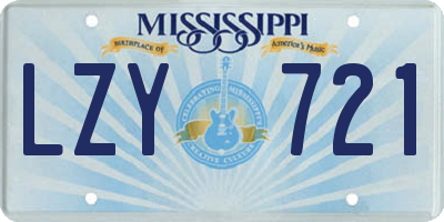 MS license plate LZY721