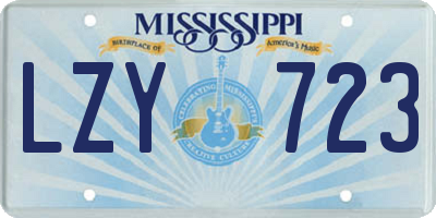 MS license plate LZY723