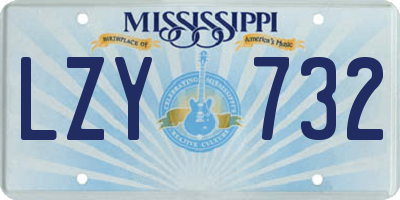 MS license plate LZY732