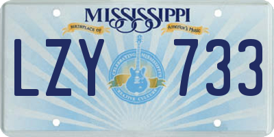 MS license plate LZY733