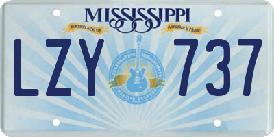 MS license plate LZY737