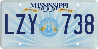MS license plate LZY738