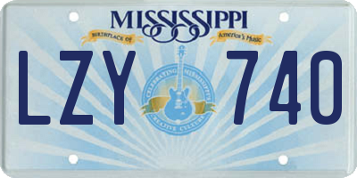 MS license plate LZY740
