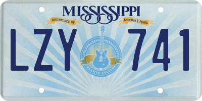 MS license plate LZY741