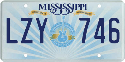 MS license plate LZY746