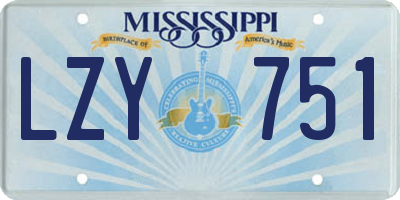 MS license plate LZY751