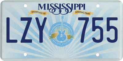 MS license plate LZY755