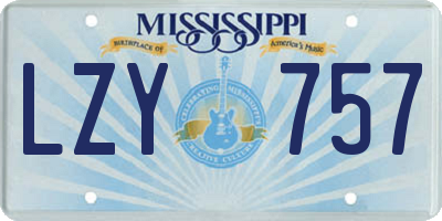 MS license plate LZY757