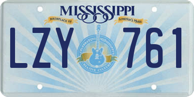 MS license plate LZY761