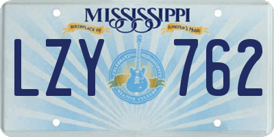 MS license plate LZY762