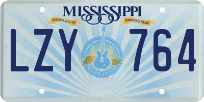 MS license plate LZY764