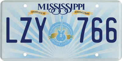 MS license plate LZY766