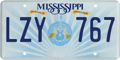 MS license plate LZY767
