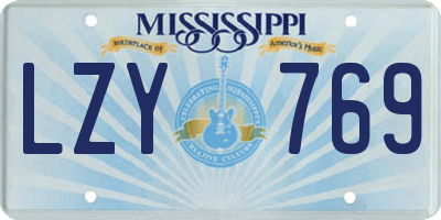 MS license plate LZY769
