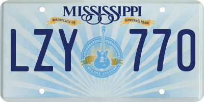 MS license plate LZY770