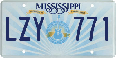 MS license plate LZY771