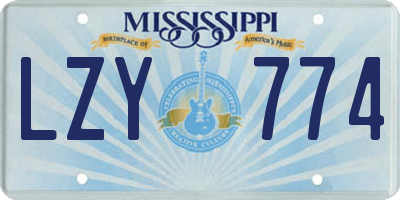 MS license plate LZY774