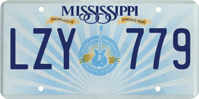 MS license plate LZY779