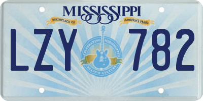 MS license plate LZY782