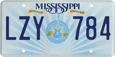 MS license plate LZY784