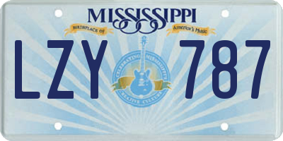 MS license plate LZY787
