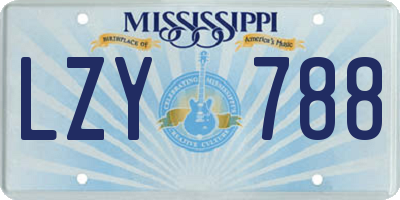 MS license plate LZY788