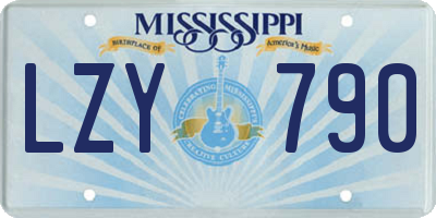 MS license plate LZY790