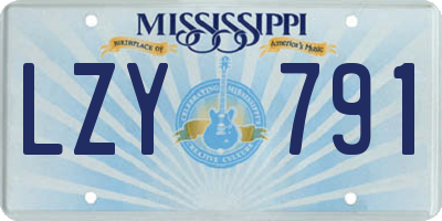 MS license plate LZY791