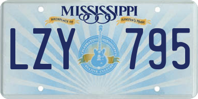 MS license plate LZY795