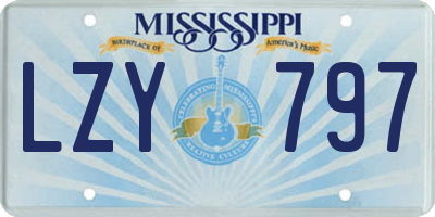 MS license plate LZY797