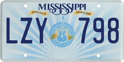 MS license plate LZY798