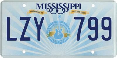 MS license plate LZY799