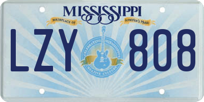 MS license plate LZY808