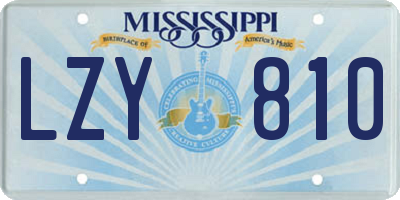 MS license plate LZY810