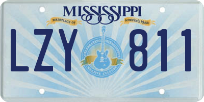MS license plate LZY811