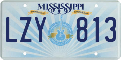 MS license plate LZY813
