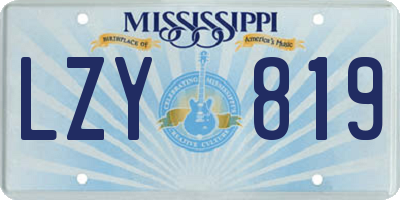 MS license plate LZY819