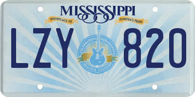 MS license plate LZY820