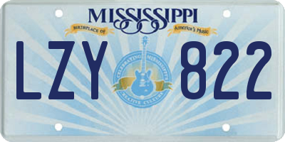 MS license plate LZY822