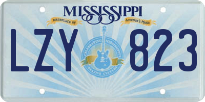 MS license plate LZY823