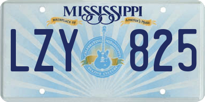 MS license plate LZY825