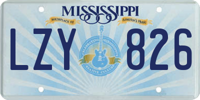 MS license plate LZY826