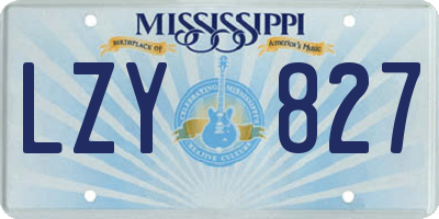 MS license plate LZY827