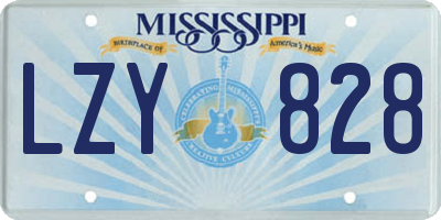 MS license plate LZY828