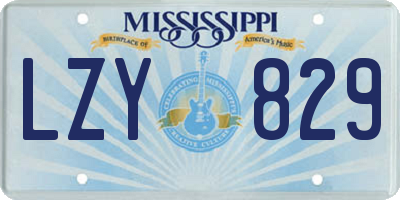 MS license plate LZY829