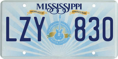 MS license plate LZY830