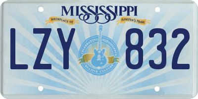 MS license plate LZY832