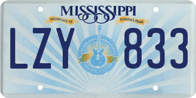 MS license plate LZY833