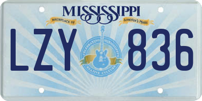 MS license plate LZY836
