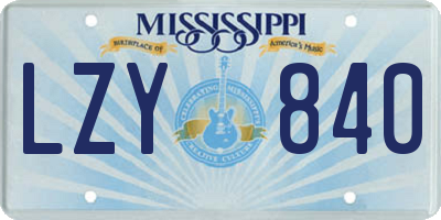 MS license plate LZY840